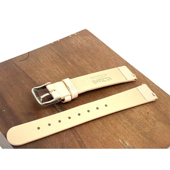 Invicta Watch Replacement Band Pink Leather 16mm Lug Silver Tone Steel Clasp - Picture 5 of 7